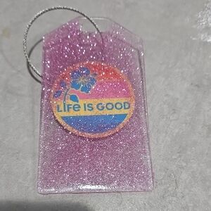 🎒🧳✨️Glittery Purple with 'Life is Good' Design Luggage/Backpack Tag